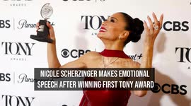 Nicole Scherzinger makes emotional speech after winning first Tony Award