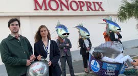 French lawmakers team up with Ocean Rebellion activists to combat slavery in harmful industrial tuna fisheries at the UN Ocean Conference in Nice