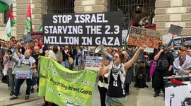 Protest in support of Greta Thunberg’s Freedom Flotilla and Palestine outside the Foreign Office in London