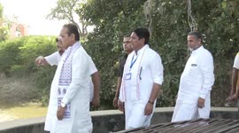 Rajasthan CM inspection pond and old banyan tree in Beawar, India