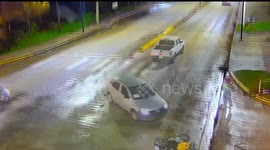 Helmet Saves Motorcyclist in Dramatic Argentina Traffic Collision