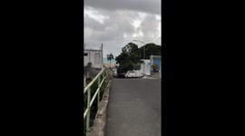 Man fails wheelie attempt and falls in Philipsburg, Sint Maarten
