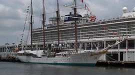 USA: Spanish Sail Ship Juan Sebastian Elcano Docked In NYC