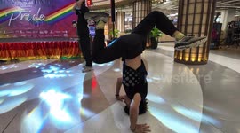 Break Dancing Display at Pantip Mall in Chiang Mai, Thailand