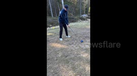Finland: Golf drive goes wrong watch till the end