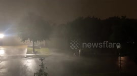 US: Powerful thunderstorm rages in Little Elm, TX