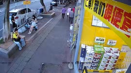 Customer runs straight into shop's glass door