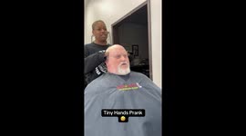 Tiny hands brings big laughs when hilarious barber prank goes viral