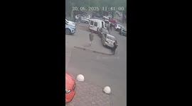 Cyclist crashes into parked vehicle causing damage in Rostov-on-Don, Russia
