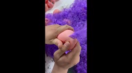 Sewing Curly Purple Hair On Toy Doll