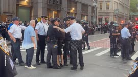 The New York Police Department arrested several people during protests against ICE near City Hall.