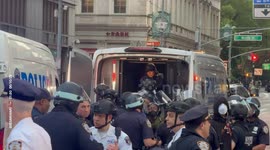 The New York Police Department arrested several people during protests against ICE near City Hall.