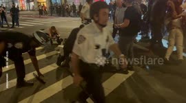 The New York Police Department arrested several people during protests against ICE near City Hall.