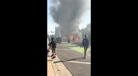 Downtown Los Angeles burns amid protest over ICE raids