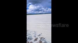 Stunning ‘Milk Lake’ Draws Tourists in Inner Mongolia with Natural White Waters