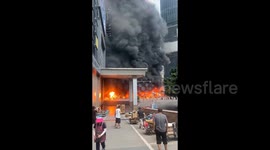 Massive Fire Erupts at Motorcycle Parking Lot in Chongqing, China