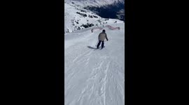 When you realize that skiing isn't a walk in the park