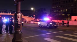 Massive show of force: LAPD on horseback and dozens of Police vehicles with sirens blaring  as anti-Ice Protests continue.