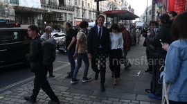 Claudia Winkleman  arrives at the Royal Academy Summer Exhibition celebrity launch party