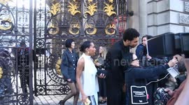 Archive Madekwe and Saffron Hocking  leave  the Royal Academy Summer Exhibition celebrity launch party