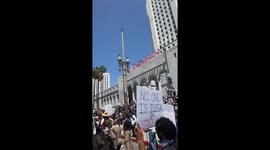 Protest in LA amid left-wing anger at crime crackdown