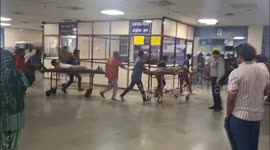 London bound flight crash in ahmedabad. Visuals from civil  hospital