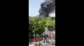 Smoke rises from site of Air India plane crash