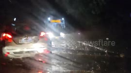 Severe Flooding in Hubballi: Vehicles Stranded Near Unkal Lake