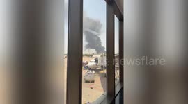 Large plume of smoke seen from Ahmedabad Airport terminal after plane crash