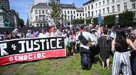 Belgium: Protest held outside European Parliament demanding end to Gaza genocide