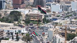 Libya: DRONE - Maghreb Resistance Convoy greeted with roses in Libya's Misrata on way to Gaza