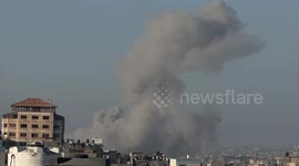 Smoke rises after Israeli strike targets Khan Younis