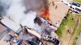 US: Garage Fire Engulfs Home And Vehicles In Grand Terrace Leaving Family Displaced