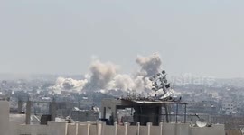 Smoke rises over Gaza's Khan Younis after Israeli airstrike