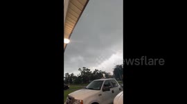 US: Storm cover the sky over Houston, TX