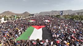 Yemen: Tens of thousands of Yemenis rally in support of Gaza, Iran amid ongoing Israeli strikes