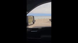 Detached wheel crashes into parked pickup in Paradise, Texas, USA