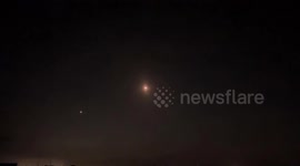 Missiles fly over Gaza as Iran launches retaliatory missile strike on Israel