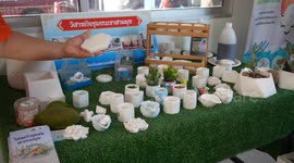 Used oyster shells from farm are recycled into cute plant pots