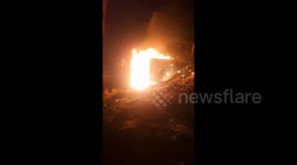 Israel: In the town of Al-Za'im near Jerusalem, a house caught fire after shrapnel from a missile launched by Iran fell in the area