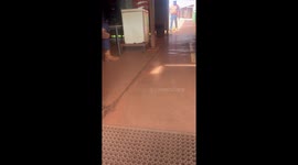 Man startled by loud prank at work in Weipa, Australia