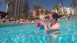 Baby loves to swim