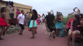 An awesome rapping and dancing flash mob marriage proposal