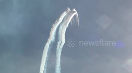 Red Arrows in action at the Blackpool Air Show