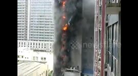 Skyscraper on fire in China