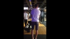 Drunk man falls over while trying to bowl
