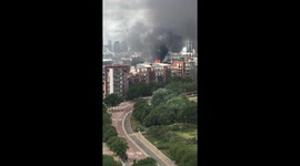 Huge fire in Greenwich, London