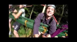 Slow motion of the skyride at zipworld