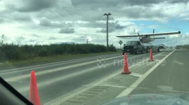Bizarre sight for motorists as plane spotted on road