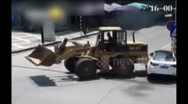 Forklift smashes into car, killing one